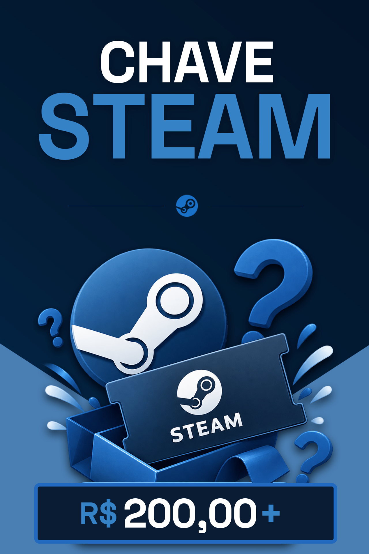 Chave Steam jogos acima de R$200,00